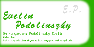 evelin podolinszky business card